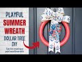 Wreath for Summer | Nautical Wreath | Dollar Tree Wreath | Pool Noodle Wreath | Easy DIY Wreath