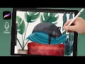 Watercolor Procreate Tutorial // Sleeping Cat Watercolor Illustration