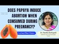 Does papaya induce abortion when consumed during pregnancy?