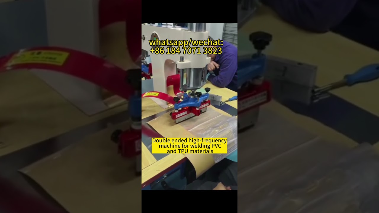 Double ended high-frequency machine for welding PVC and TPU materials