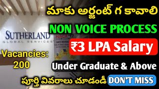 Sutherland Recruitment 2026 | Non Voice Process | Walk-In interviews | Jobs in Hyderabad