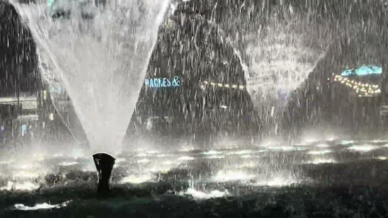 Americana water show ￼ suit at the Polar express close up nozzle night