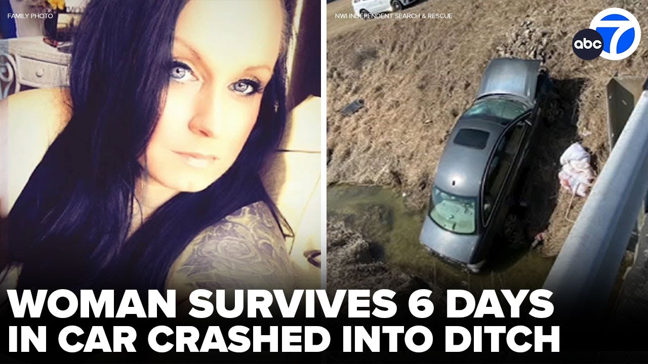 Woman survives in car for 6 days after crashing into ditch - YouTube
