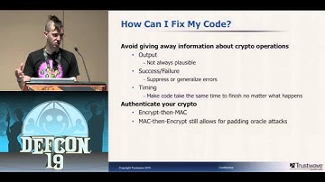 DEF CON 19 Hacking Conference Presentation By   Daniel Crowley   Speaking with Cryptographic Oracles   Video clip3