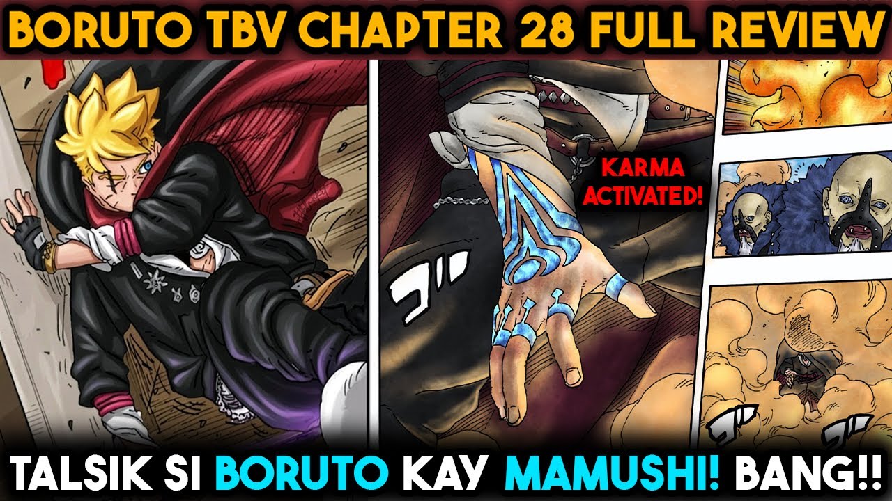 Bagsak si Boruto laban kay Mamushi || Boruto gumamit na ng karma! -  Boruto TBV Chapter 28 Tagalog