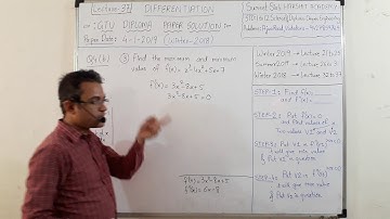 Differentiation Lecture 37 | GTU paper solution Summer 2018 | Diploma Maths 2