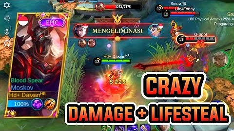 TOP GLOBAL MOSKOV PAKE BUILD FULL ATK SPEED + LIFESTEAL AUTO MENGGILA - MLBB