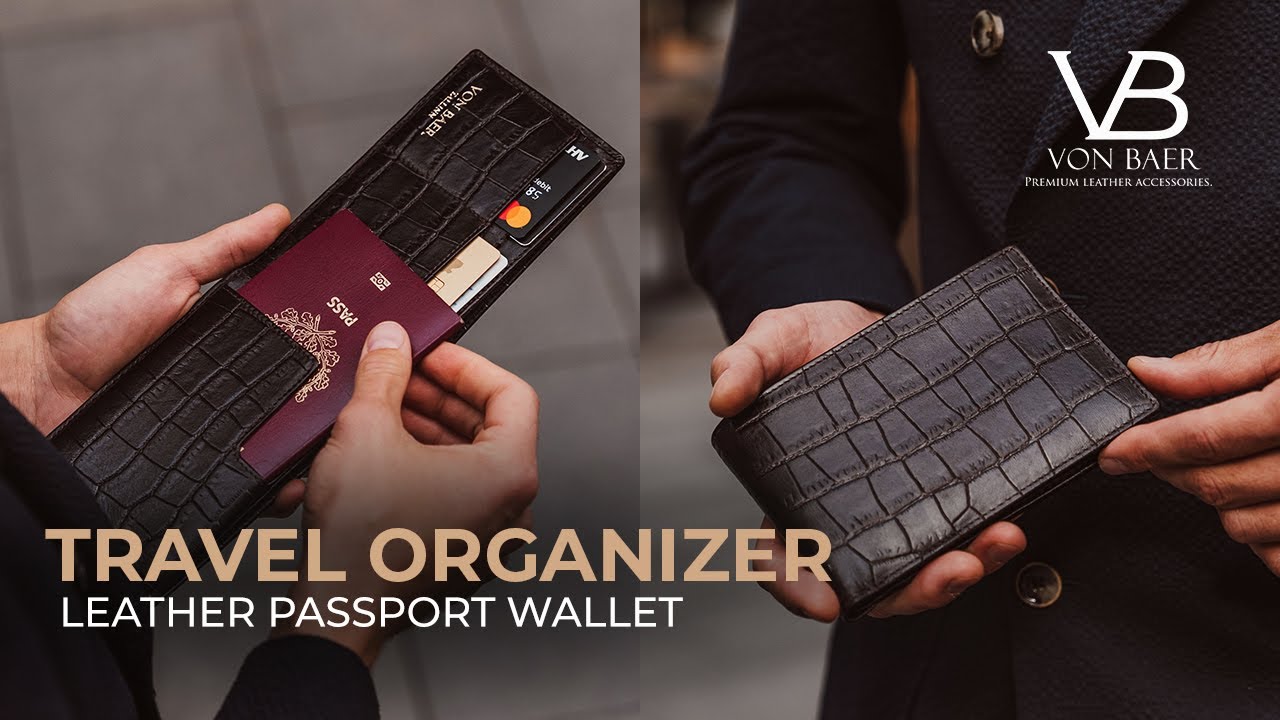 Travel Organizer - Leather Passport Wallet / Holder by Von Baer Overview 
