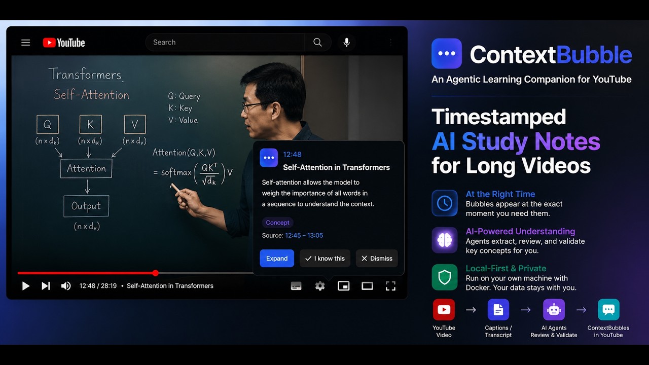 ContextBubble Demo โ Agentic Learning Bubbles for YouTube