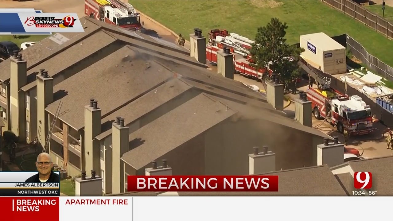 Fire Crews Battle NW Oklahoma City Apartment Fire - YouTube