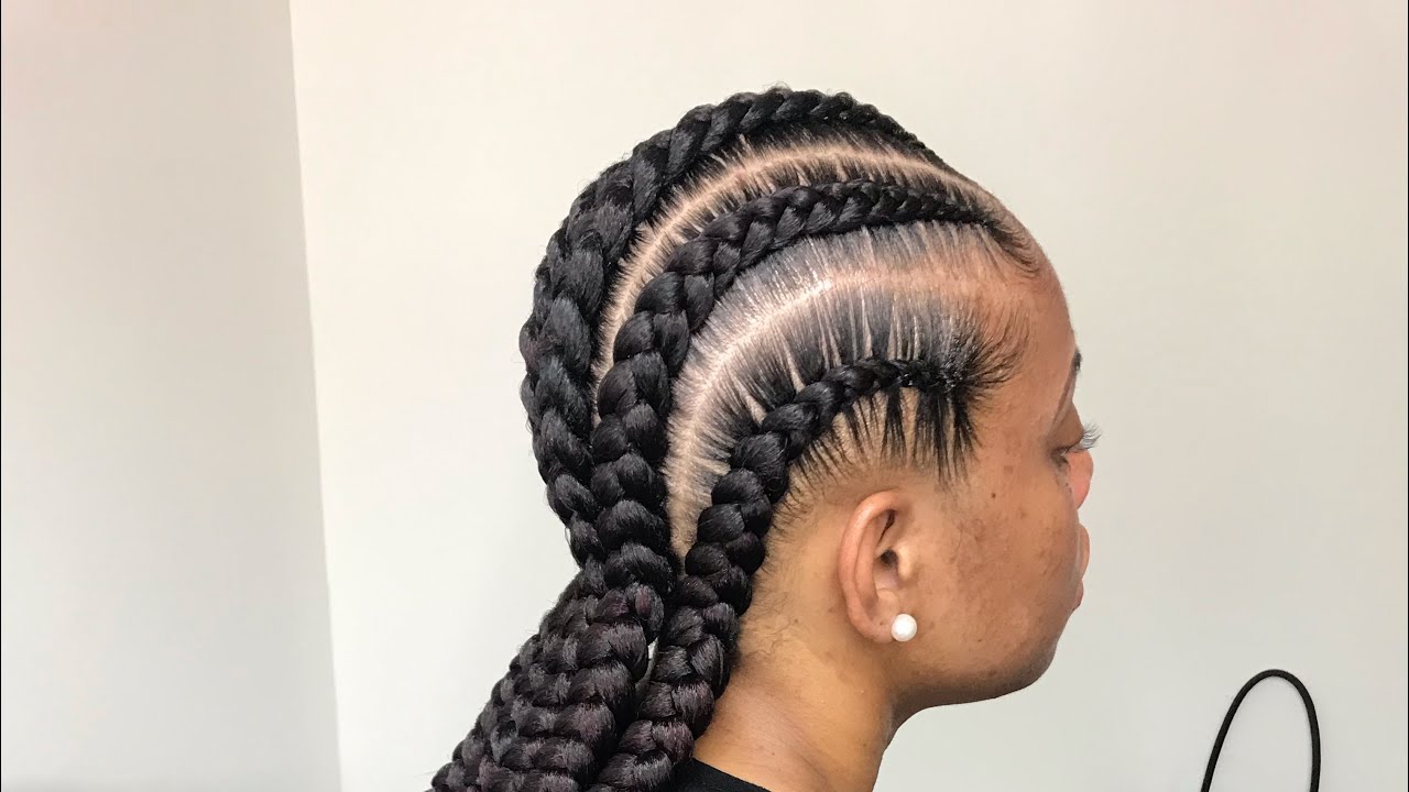 HOW TO DO 5 STRAIGHT BACK FEED IN BRAIDS USING JANET ...