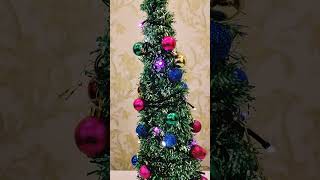 How to make Christmas tree at home using lights and color paper 🎄🎄 #abscreations #diy #christmas