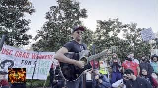 Tom Morello Performs at the USC Grad Student Palestinian Rights Rally