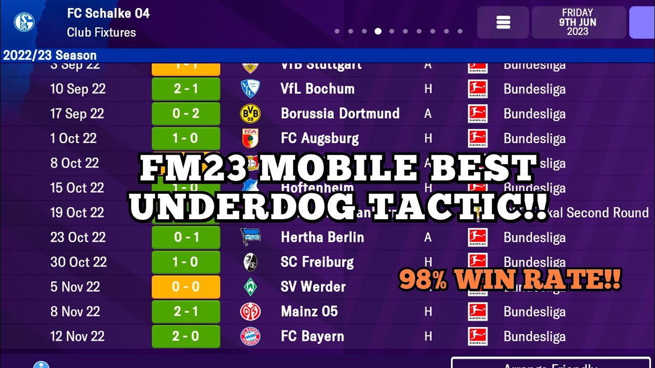 FM23 MOBILE BEST UNDERDOG TACTIC!! | 98% WIN RATE! - YouTube