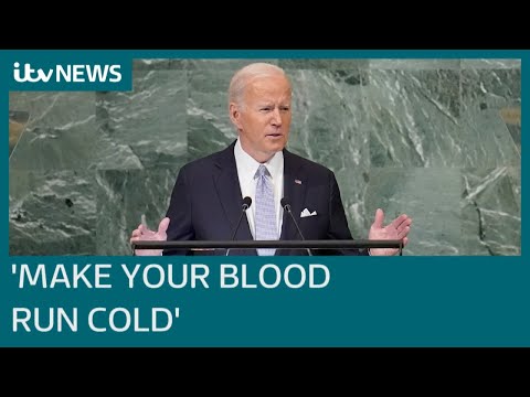 War in ukraine 'should make your blood run cold' - biden accuses putin of violating un | itv news