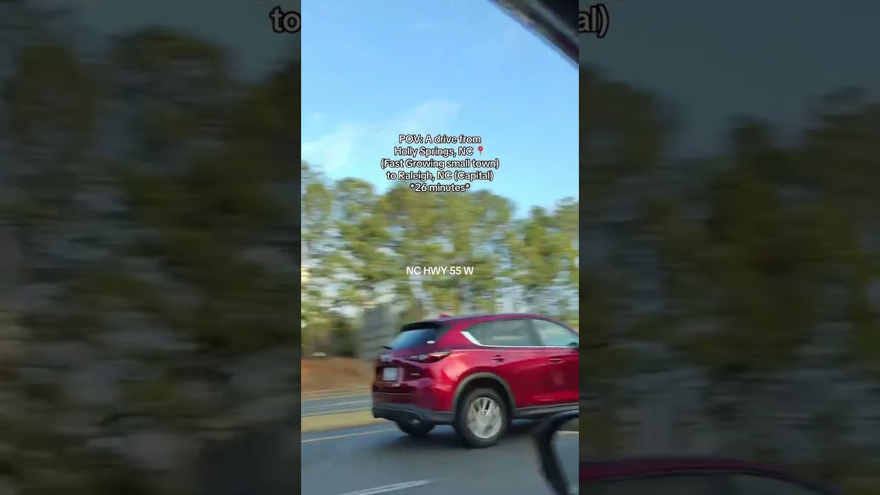 A drive from Hollysprings, NC to Raliegh, NC 