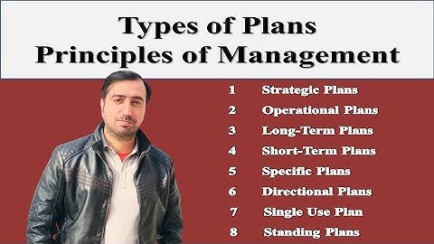 Types of Plans | Foundation of Planning | Principles of Management