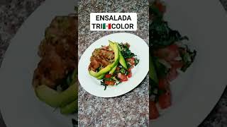 ENSALADA TRI??COLOR facil rapido nutritivo espinacas calabaza jitomate  demexicoatucocina