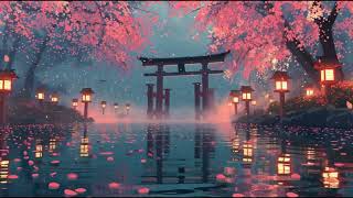 japanese chill lofi dreamy relaxing music for study sleep peaceful ambience Sakura Lantern Waterway screenshot 5