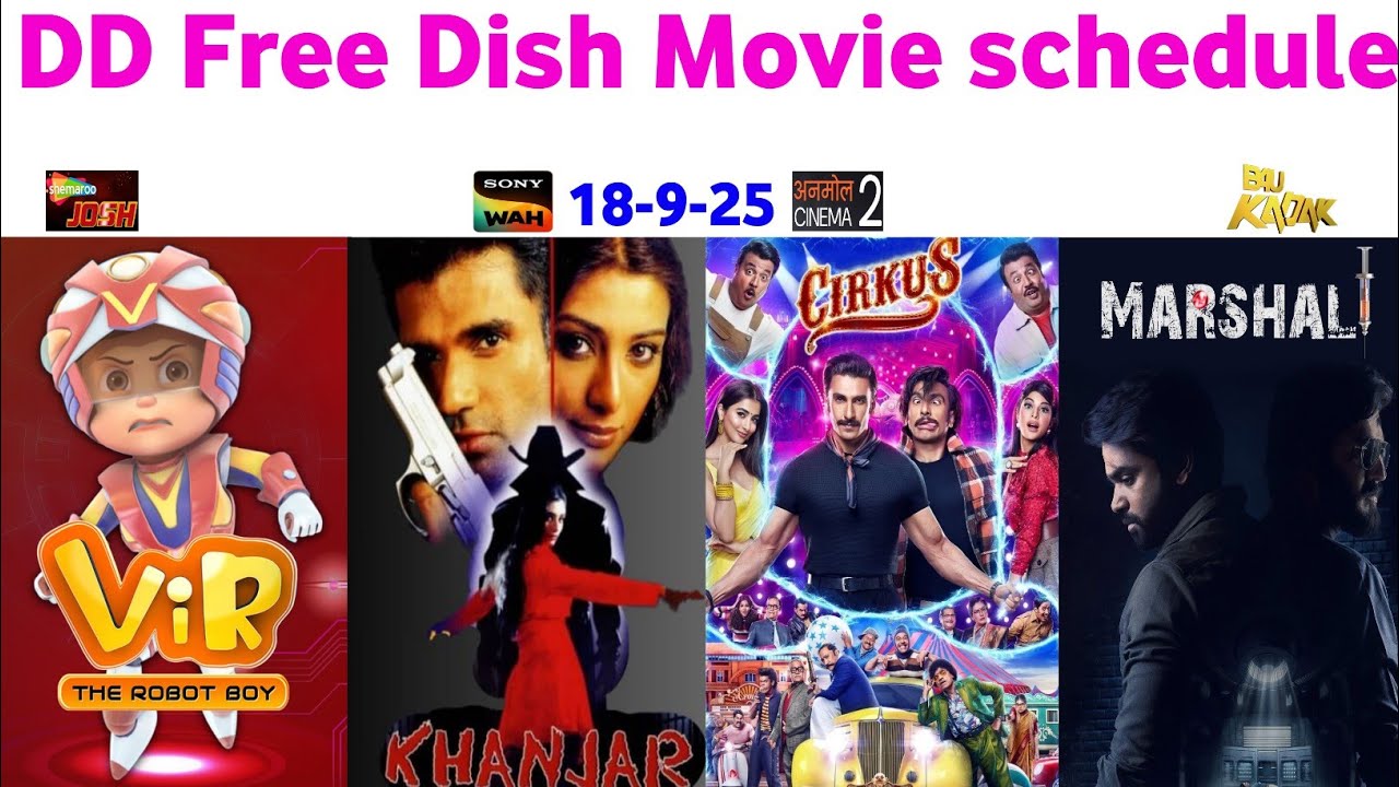 DD Free Dish Hindi Movie Schedule 18 September 2025 || DD Free Dish New Update 18 September 2025