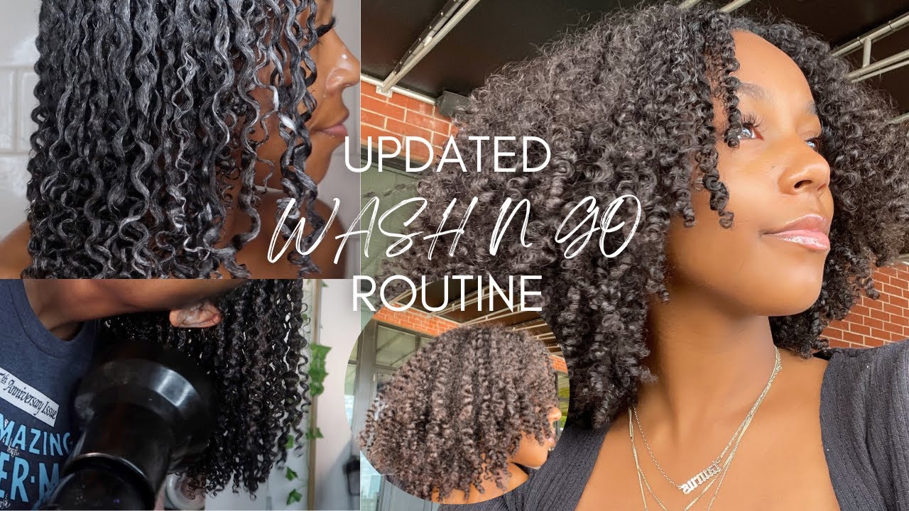 WASH N GO ROUTINE on 3C4A HAIR  DEFINED CURLS  VOLUME  HIGH POROSITY FRIENDLY