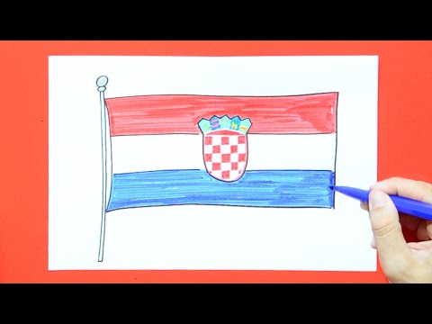 How to draw and color National Flag of Croatia