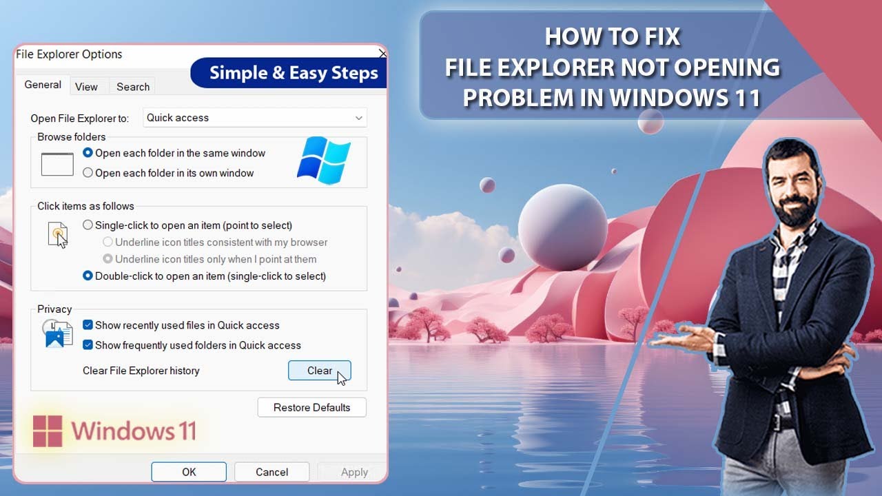 Fix File Explorer not opening problem on Windows 11 | File Explorer Not Working | File Explorer