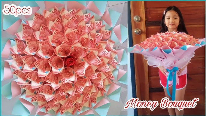 How to make Money Bouquet/Easy step by step wrapping tutorial/Kath Ideal 