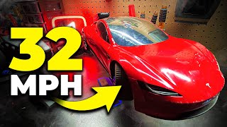 Project FASTEST TESLA ROADSTER on EARTH!! (to scale..)
