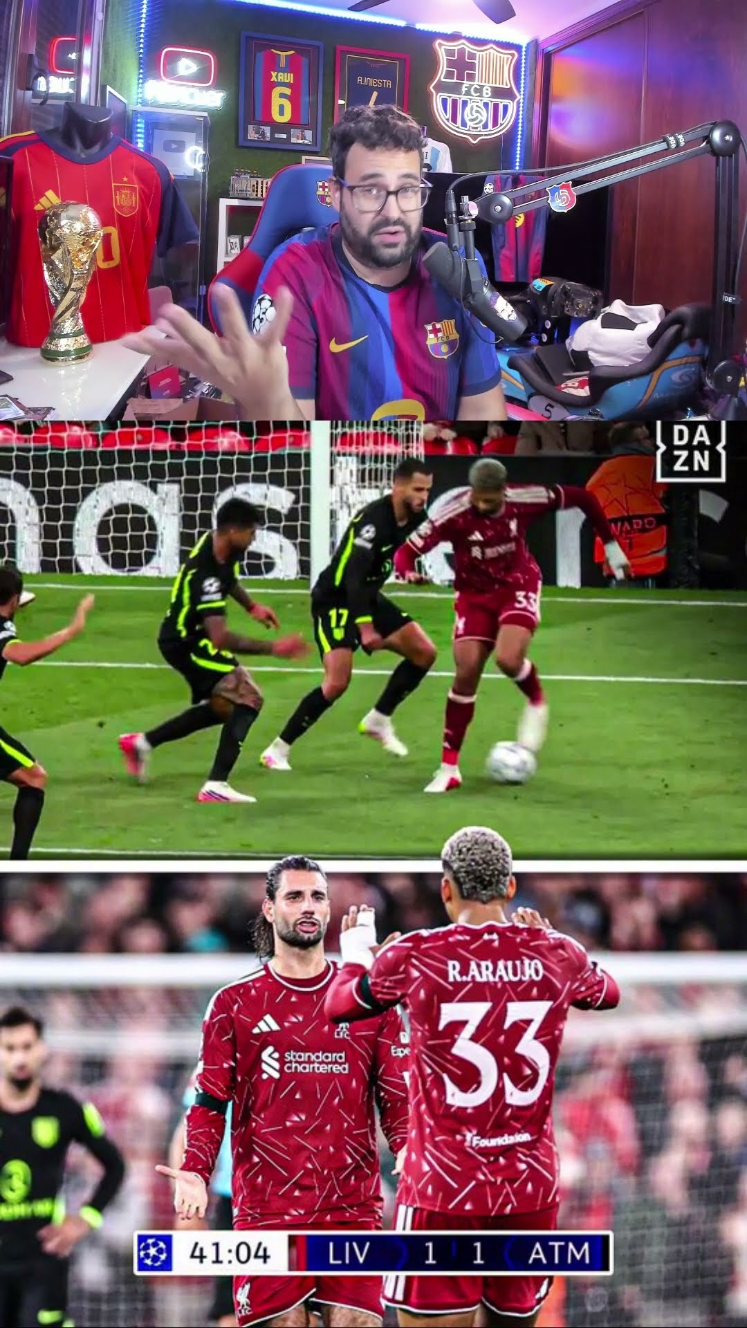 Asistencia de tacón de Araujo #araujo #liverpoolfc #championsleague #mancuer #futbol  #shortvideo