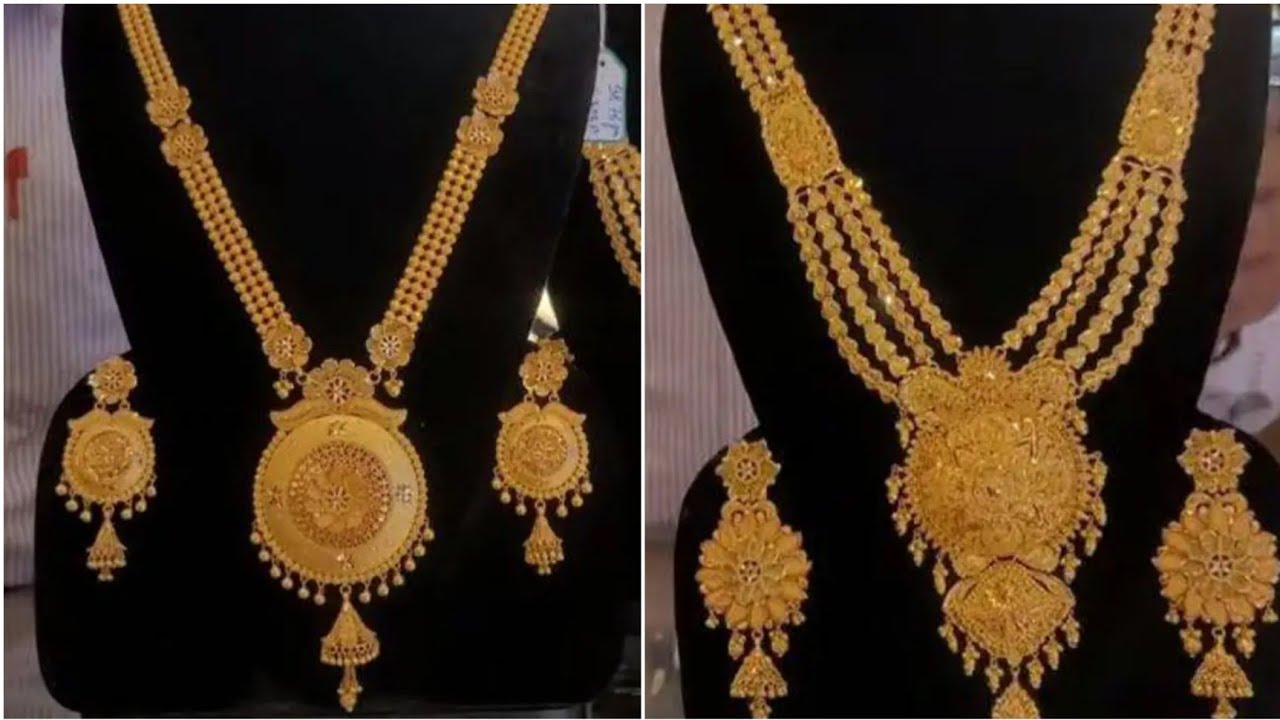 Rani Set 😍 ️Gold Rani set #longnecklacedesigns || very Beautiful Bridal Ranihaar ...