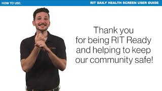 RIT/NTID: How to use the Daily Health Screening