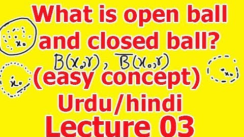 What is Open Ball, Open Sphere and Closed ball Easy lecture in Hindi Urdu