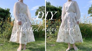 四角く切ってまっすぐ縫うプリーツタックスカートの作り方/プリーツスカート作り方/DIY skirt/How to make a pleated skirt