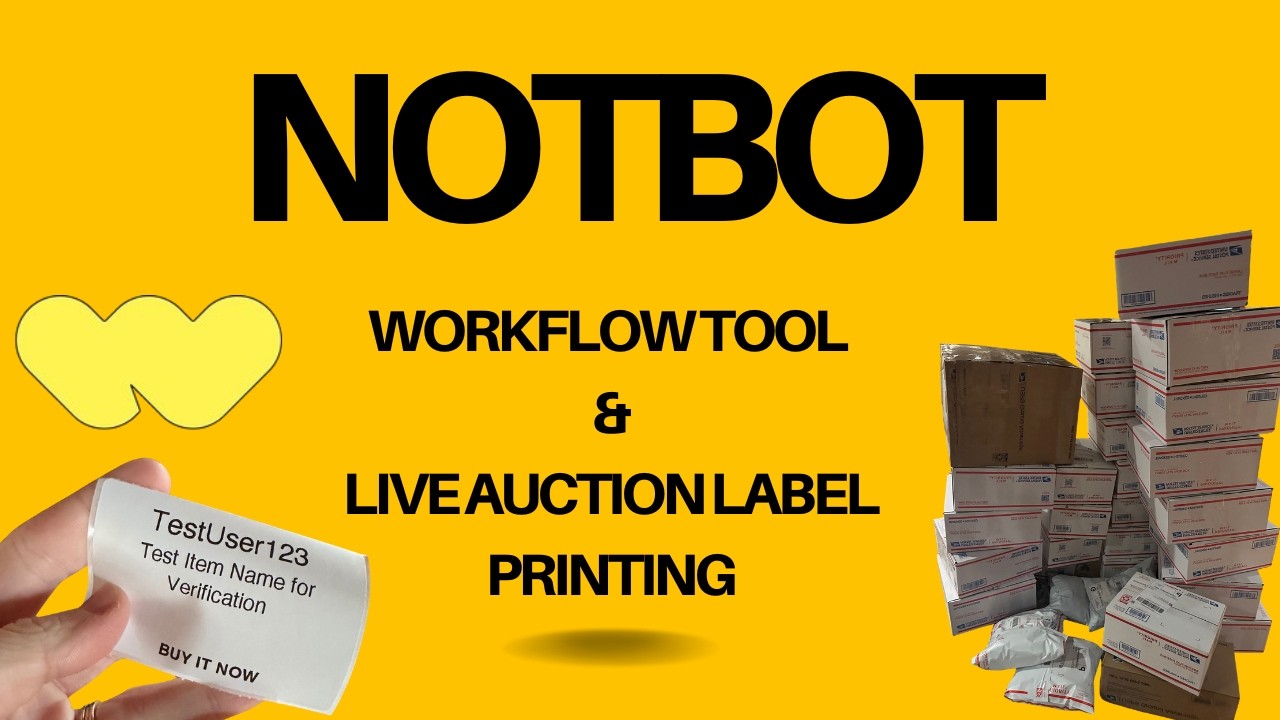 Live Notbot Demo on Whatnot Live Selling Platform | Workflow Tool and Live Auction Label Printing