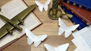 Tuto de papillons en origami réalisés avec des pages de vieux livres | Activité créative