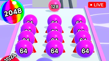 Ball Run 2048 Merge Number Live Gameplay Part -345
