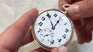 Illinois Pocket Watch Grade 706 Yellow Gold Filled 19 Jewel Size 16 Original