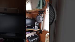 車中泊向きUSB充電式の首振り扇風機（動作ご参考に）