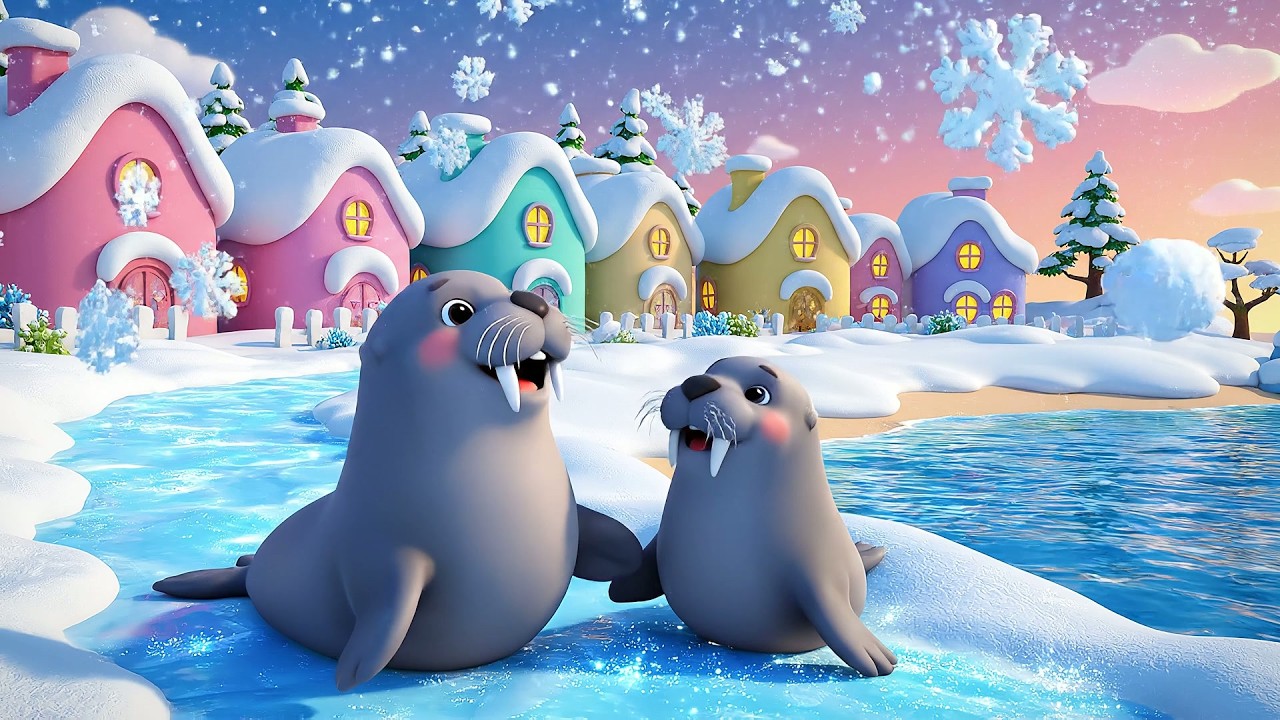 Five Little Walruses Splash Splash Splash | Arctic Animal Songs & Nursery Rhymes