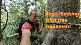 how I rock climb with tree equipment 👍 😋 day 6 Rock climbing Justin Pawlak