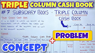 Triple Column Cash Book - Concept and Problem - By Saheb Academy