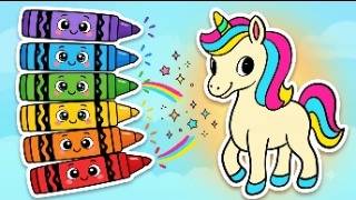 Unicorn Coloring for Kids 🦄🌈 | Cute Unicorn Coloring Page | Easy Coloring for Kids
