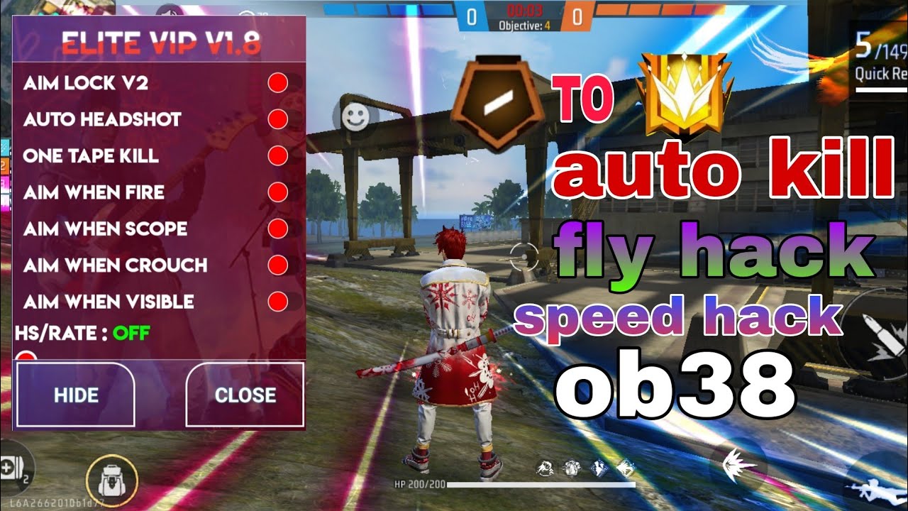 FREE FIRE ELITE VIP +FLY HACK +AUTO KILL+SPEED #freefire #OB38