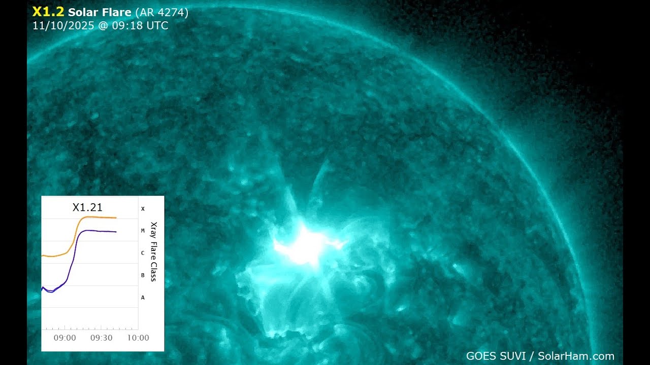 LD X1.2 Solar Flare + Full Halo CME (11/10/2025) - YouTube
