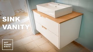 How to Make a Bathroom Sink Vanity Unit // Tiny Apartment Build - Ep.1
