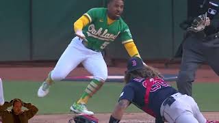 Mark Kotsay is ejected from the game after arguing a play at the plate