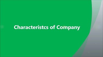 Characteristics of Company | Corporate Accounting | V.H.N.S.N.College (Autonomous)