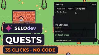 How to add quests and a quest log in Godot, no code (35 clicks)