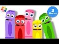 Learn Colors for Babies | Color Crew 3 Hours Compilation | Educational Learning Videos for Toddlers